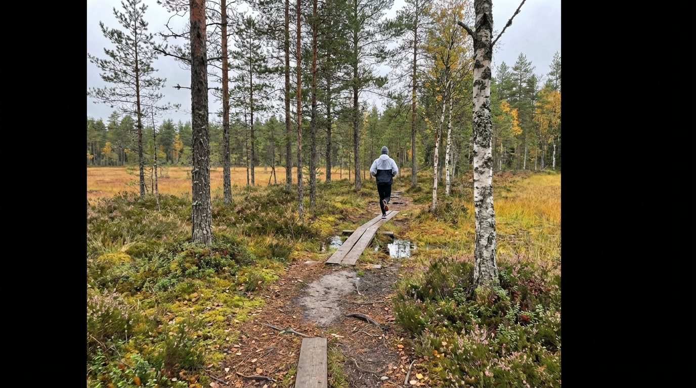 Juoksija ensimmäisellä lenkillä Helsingin puistossa keväällä