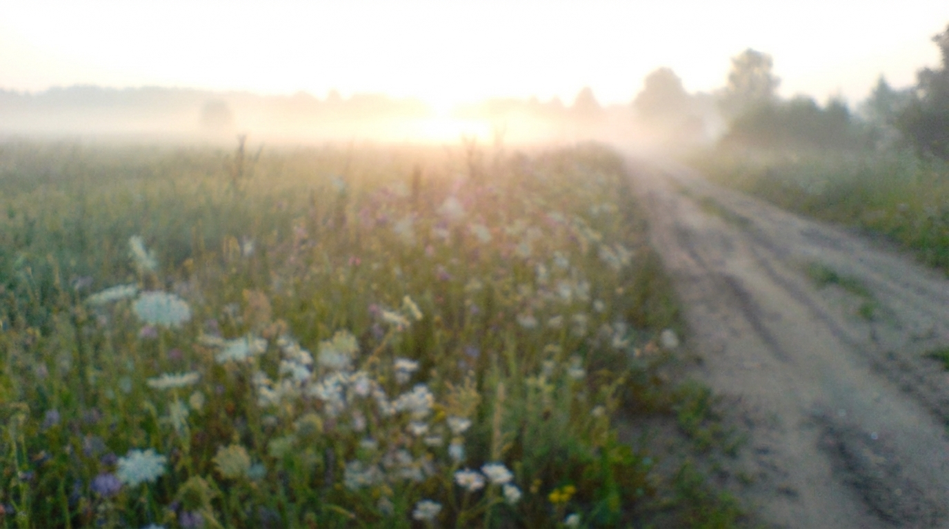 Aamuaurinko valaisee juoksupolun kesäaamuna Suomessa